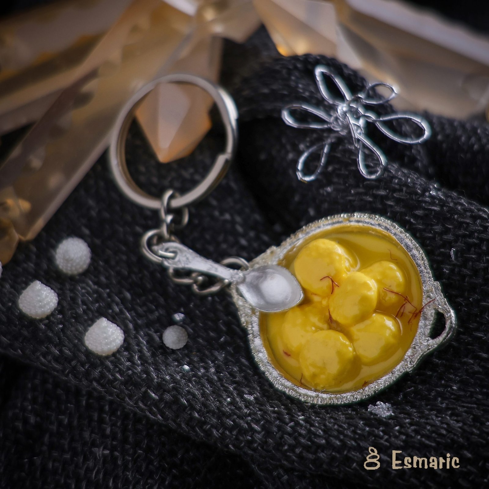 Rasmalai Miniature Keychain